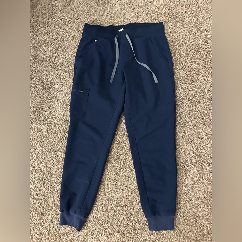 FIGS Technical Collection Navy Blue Polyester Blend Scrub Pants Jogger medium